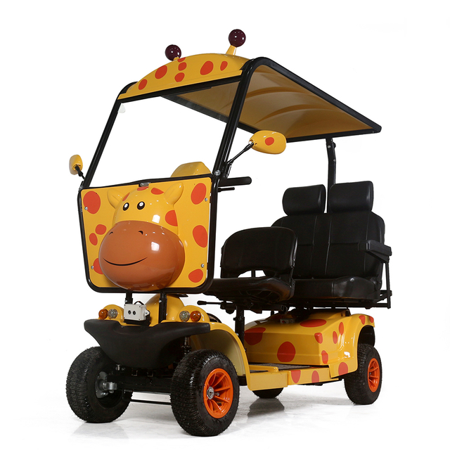 Cartoon Sightseeing Car Mobility Scooter with Roof for Three People