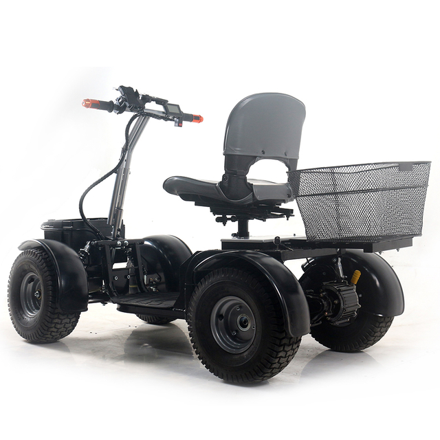customized electric mobility scooter with brushless motor with golf bag holder with basket