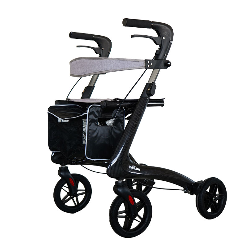 WISKING Carbon fiber medical rehabilitation foldable walking aid with adjustable seat height